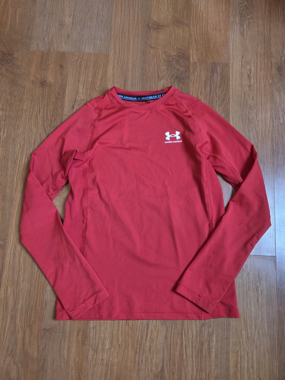 Under Armour Boys Red Long-Sleeve Athletic Tee